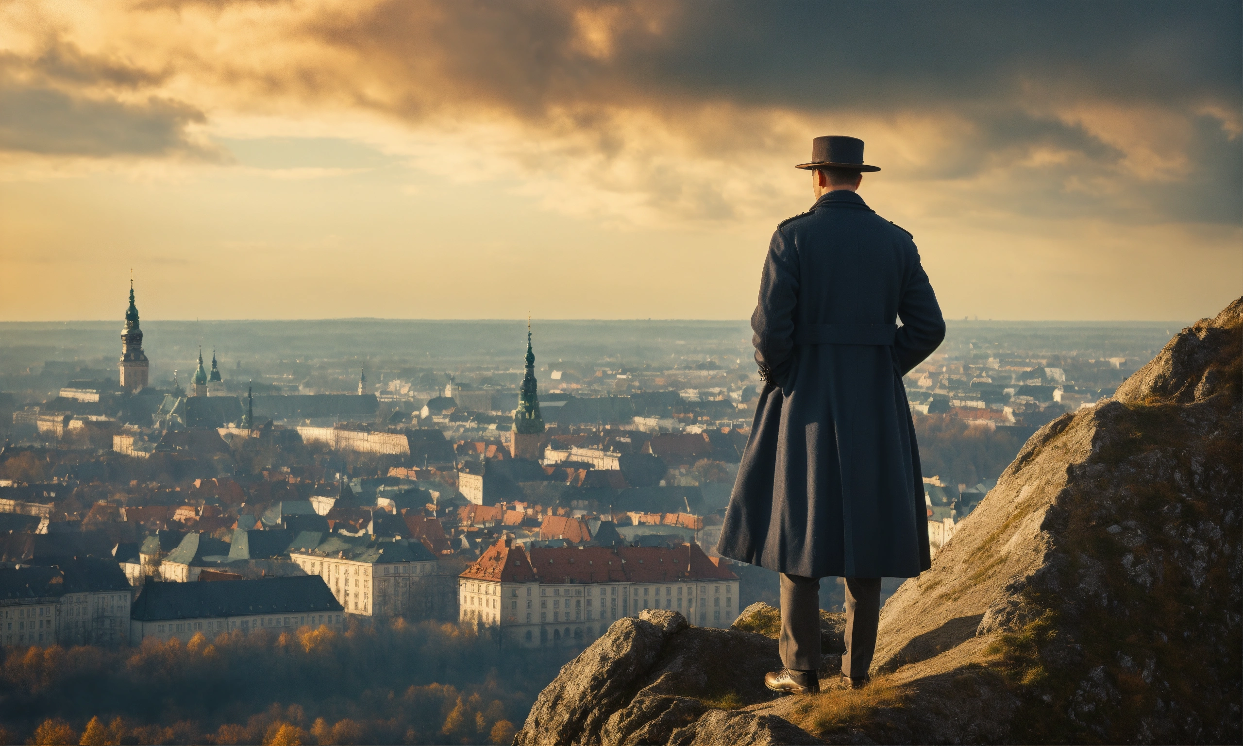 Person blickt nachdenklich über eine Stadt und symbolisiert Zuversicht sowie persönliche Entwicklung